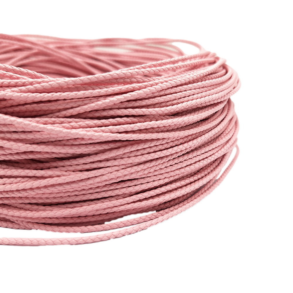 ShapesbyX-Black/Red Braided PU Leather Cords 2mm Round Microfiber Made Durable and Soft, Jewelry Making for Necklace Pendant 1 Yard