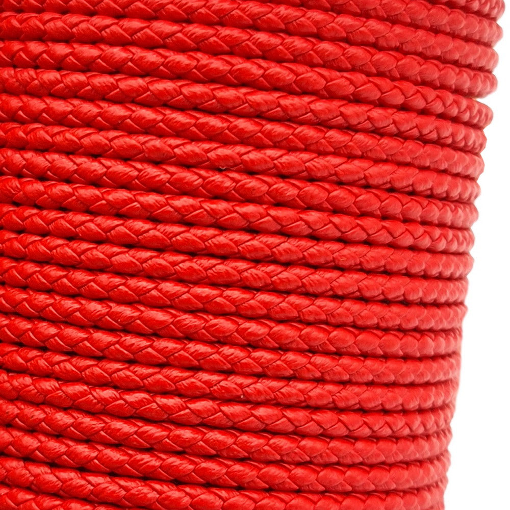 ShapesbyX-Black/Red Braided PU Leather Cords 2mm Round Microfiber Made Durable and Soft, Jewelry Making for Necklace Pendant 1 Yard