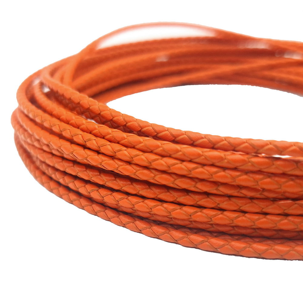 ShapesbyX-3mm Round Braided Leather Bolo Cords for Jewelry Making Bracelet Necklace Pendant Strap