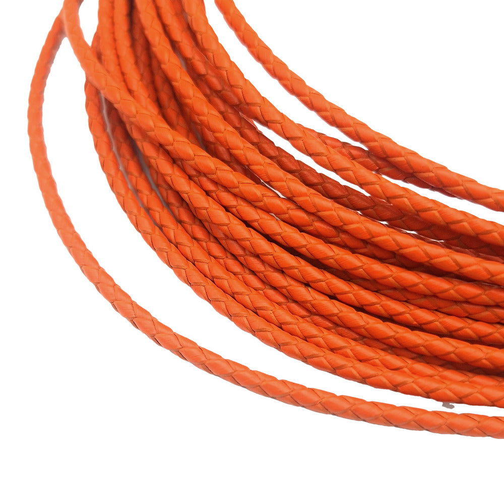 ShapesbyX-3mm Round Braided Leather Bolo Cords for Jewelry Making Bracelet Necklace Pendant Strap