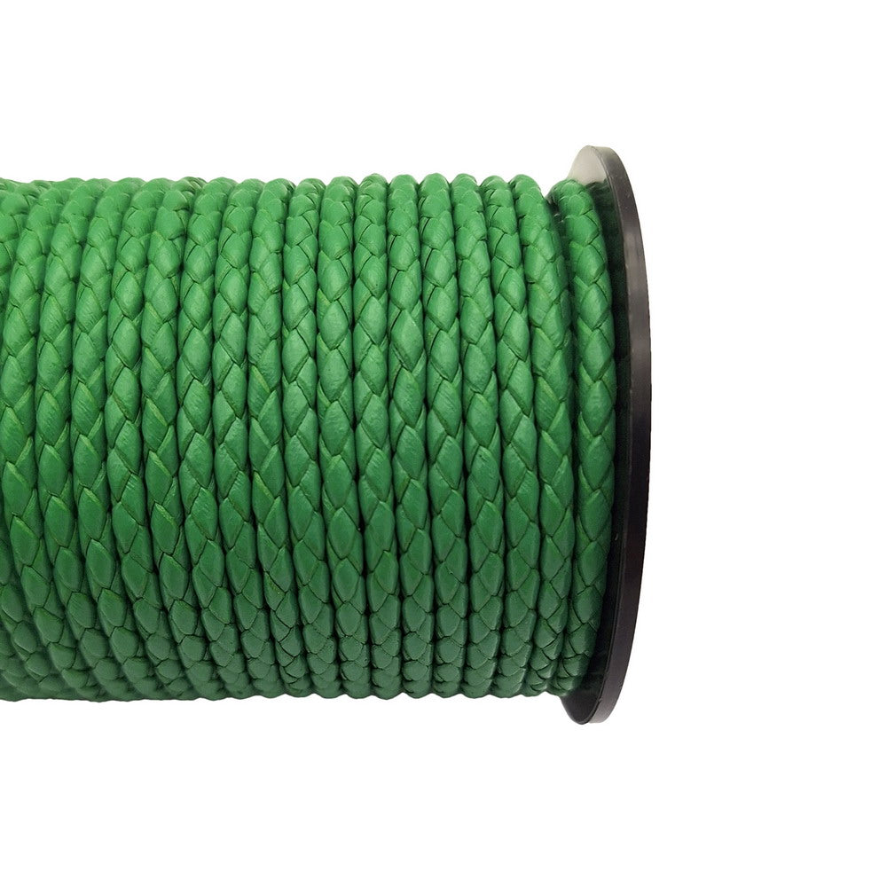ShapesbyX Cordons Bolos en cuir tressé 3 mm Vert