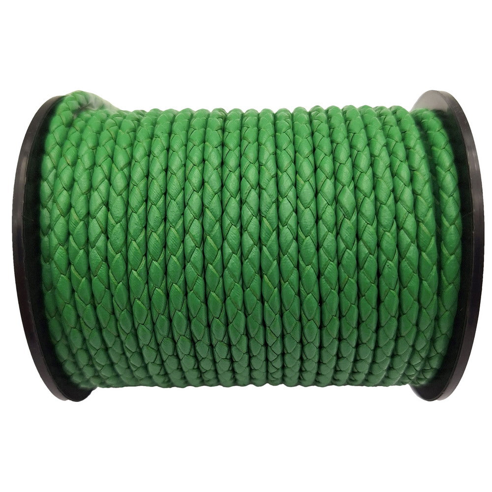 ShapesbyX Cordons Bolos en cuir tressé 3 mm Vert