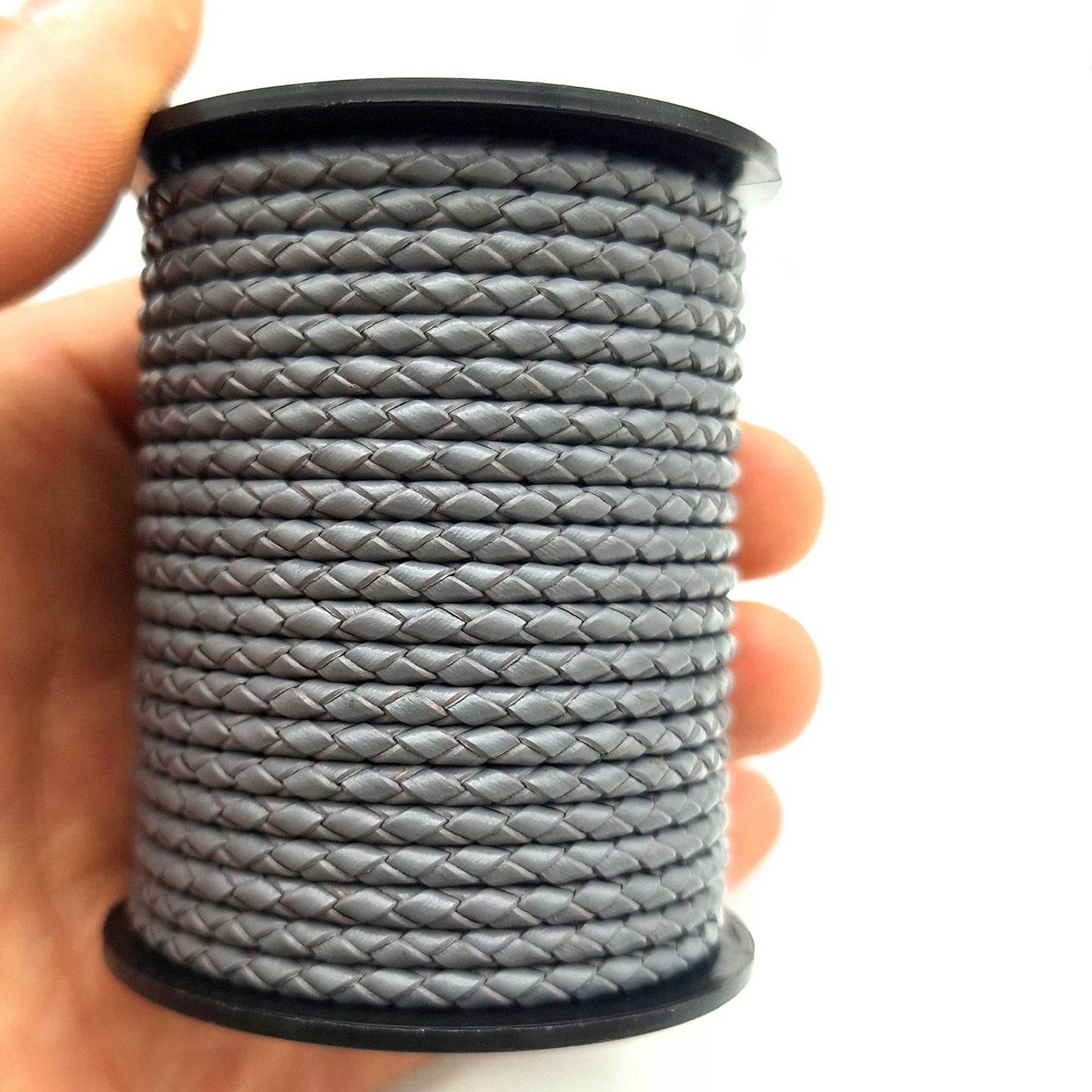shapesbyX Darker Gray Braided Leather Bolos Cords 3mm Round
