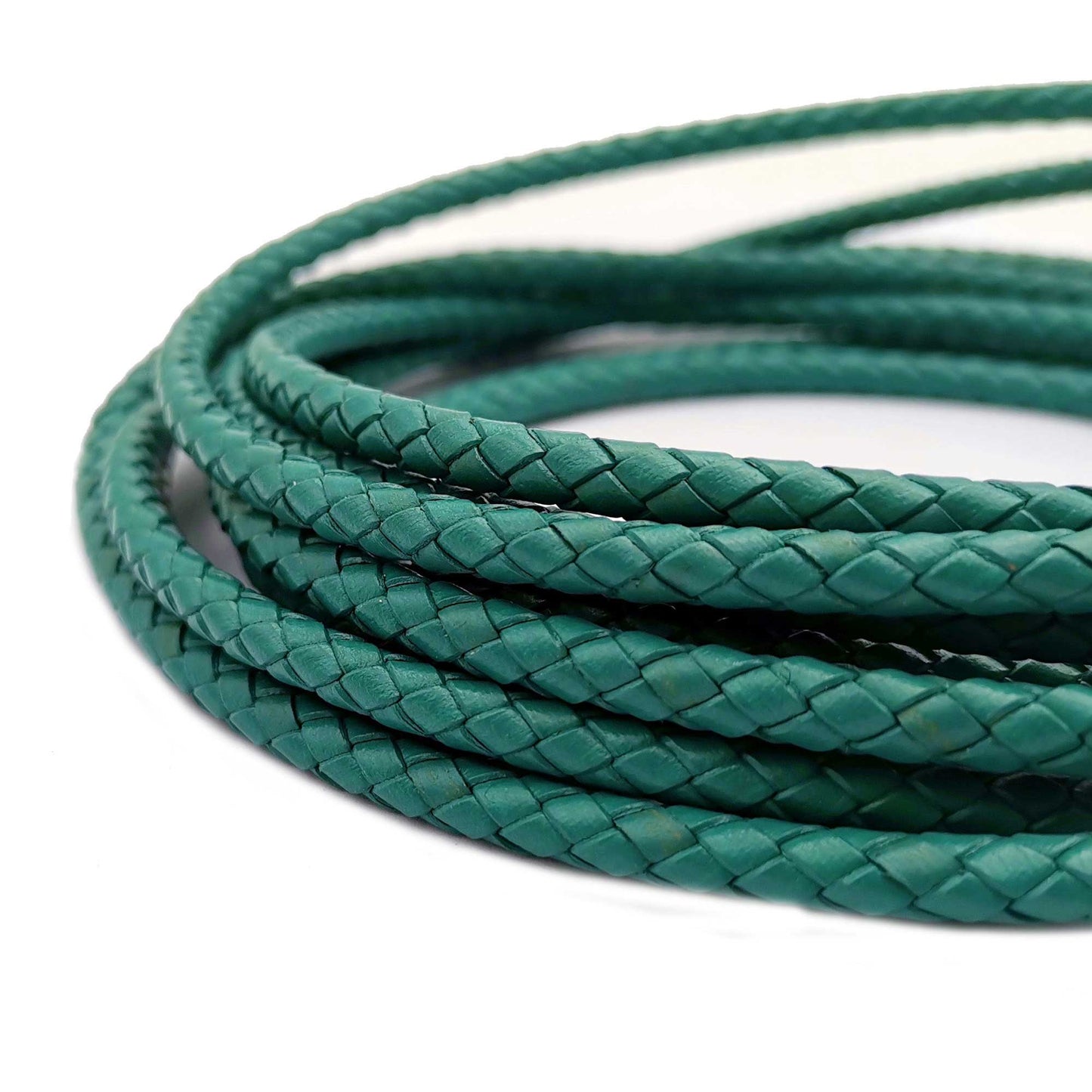 ShapesbyX-Braided Leather Bolo Cord 5mm Round Teal Bracelet Making Jewelry Leather Strap