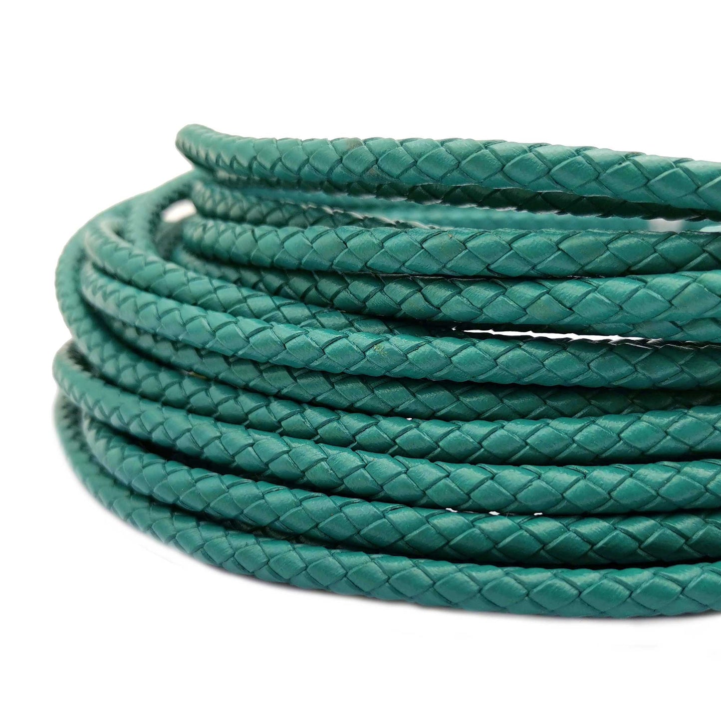 ShapesbyX-Braided Leather Bolo Cords 6mm Round Teal 6.0mm Diameter Jewelry Making Strap