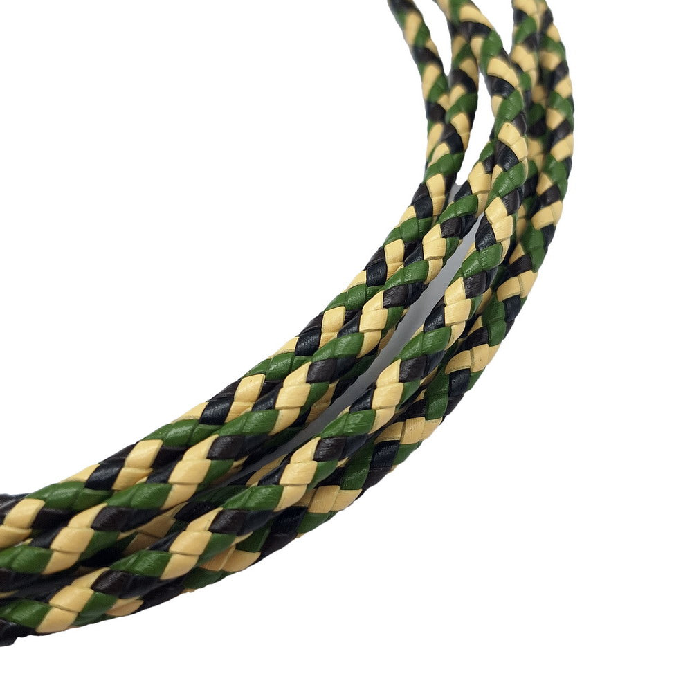 ShapesbyX-5 mm rundes geflochtenes Lederband, schwarzes Armband zur Herstellung von gewebtem, gefaltetem Lederband