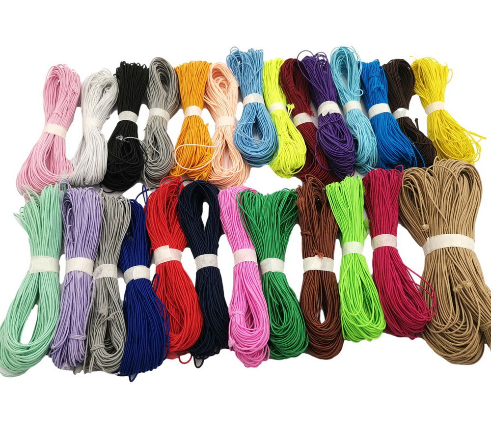 shapesbyX-50 Yards 0.8mm-1mm Black/Green/Blue Elastic String Cord Stretchy Jewelry Making Hairband Making