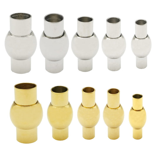 2 Pieces 2mm 4mm 8mm Inner Hole Stainless Steel Magnetic Clasp for Jewelry Making Leather Cord End