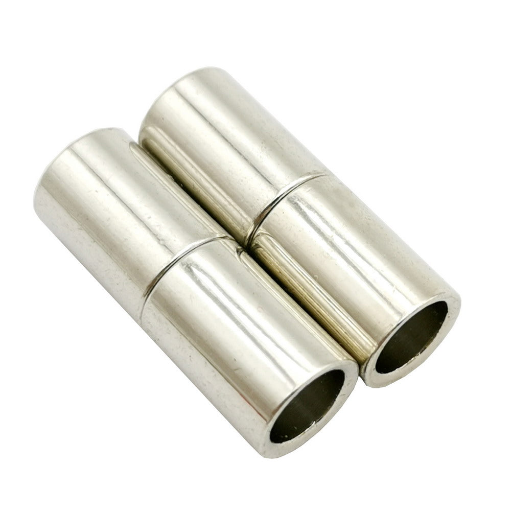 shapesbyX-5pcs 5mm cylinder Inner Hole Magnetic Clasps Clip Clasps for Jewelry Making for 5mm Cord Glue In
