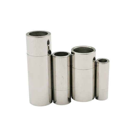 2 Pieces 3mm 5mm 7mm 8mm Inner Hole Polished Stainless Steel Magnetic Clasp for Jewelry Making Leather Cord End