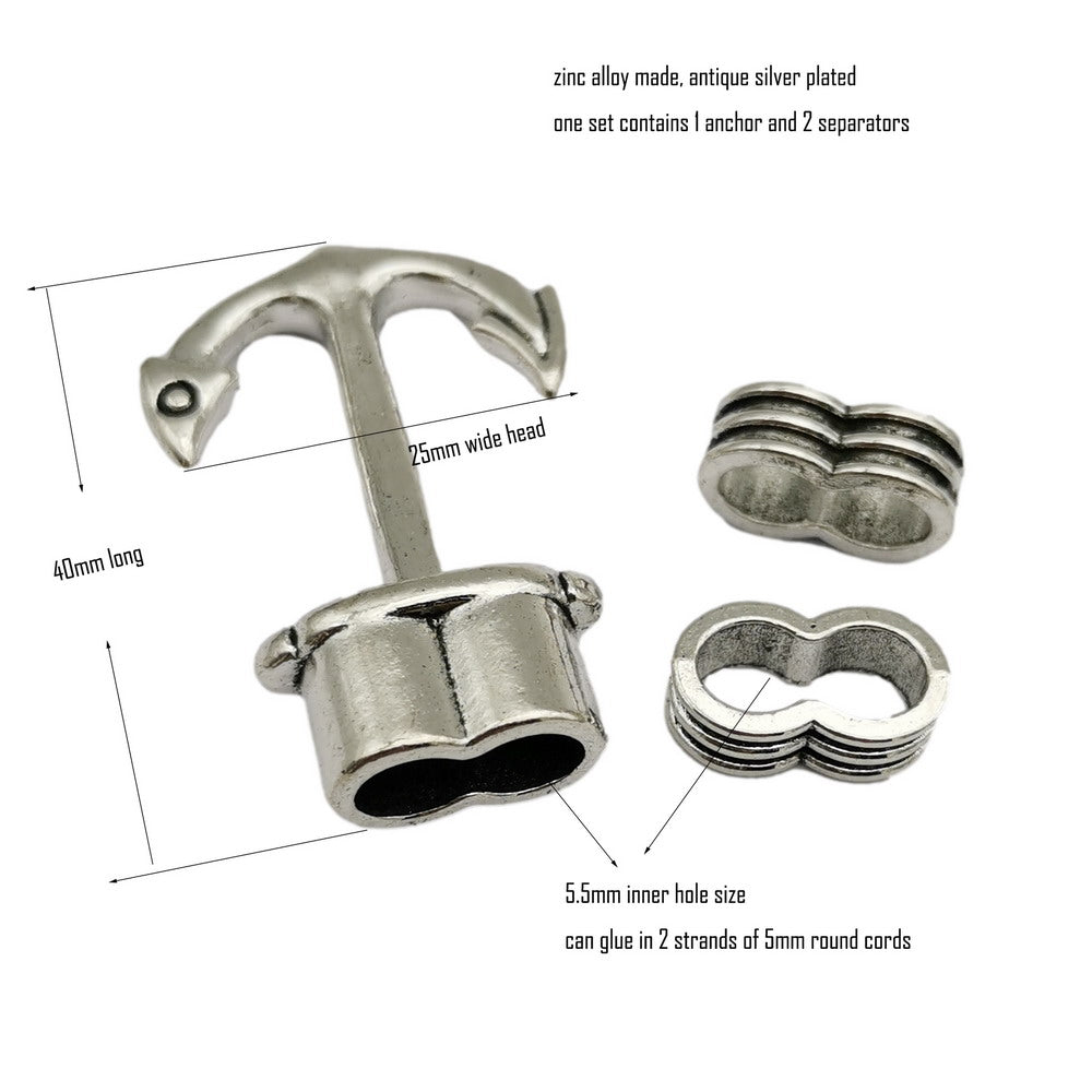 ShapesbyX-Anchor Bracelet Making Clasps Gold Tone Jewelry Charm Hook 5.5mm Hole 3 Sets MT616-1