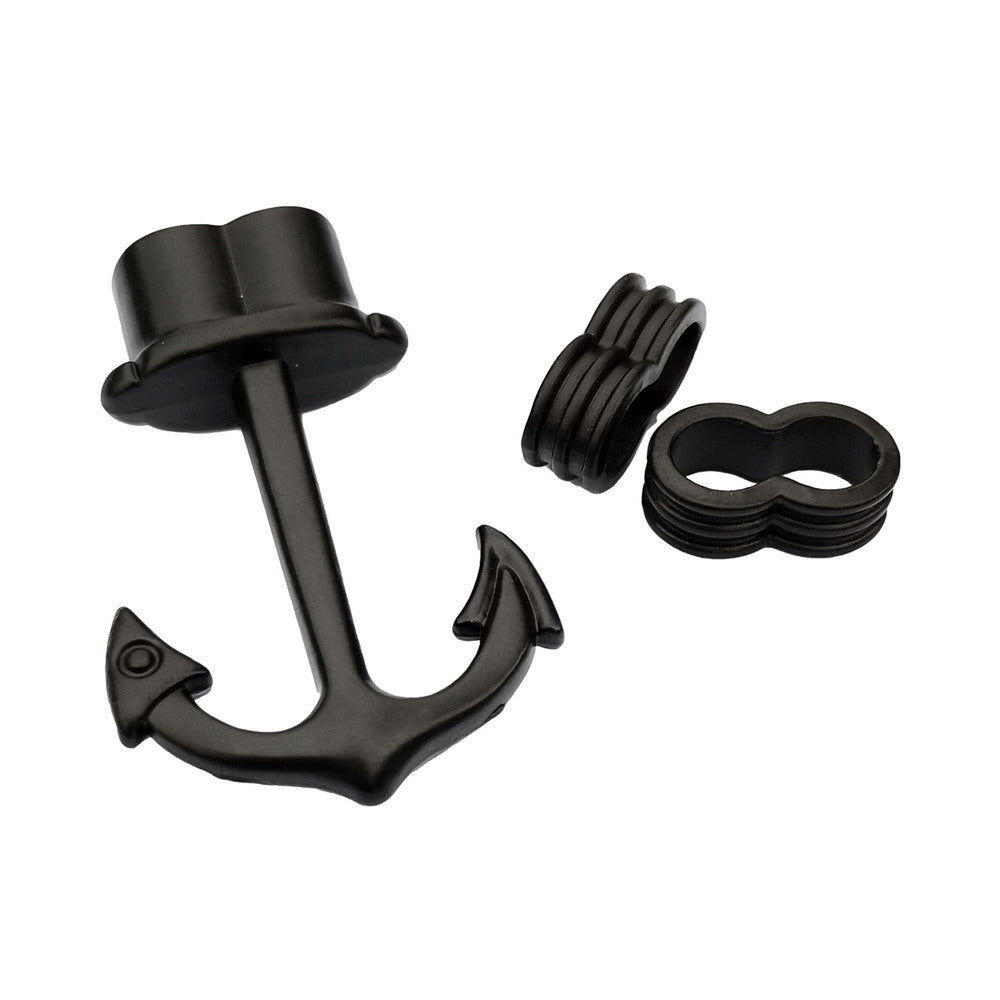 ShapesbyX-Anchor Bracelet faisant des fermoirs en métal noir bijoux charme crochet 5.5mm trou 3 ensembles MT616-5