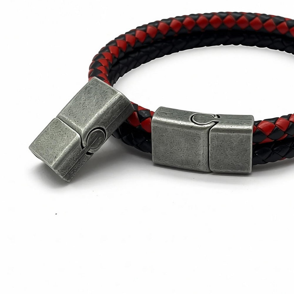 Bronze/Copper Square Shape Licorice Leather Cord Ends, Magnetic Clasp (12mmx6mm Inner)