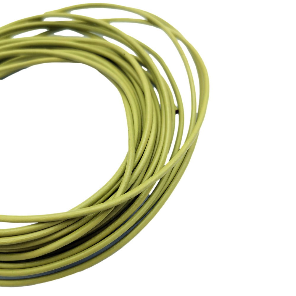 ShapesbyX Cordon rond en cuir véritable vert pomme 4,6 m 2 mm