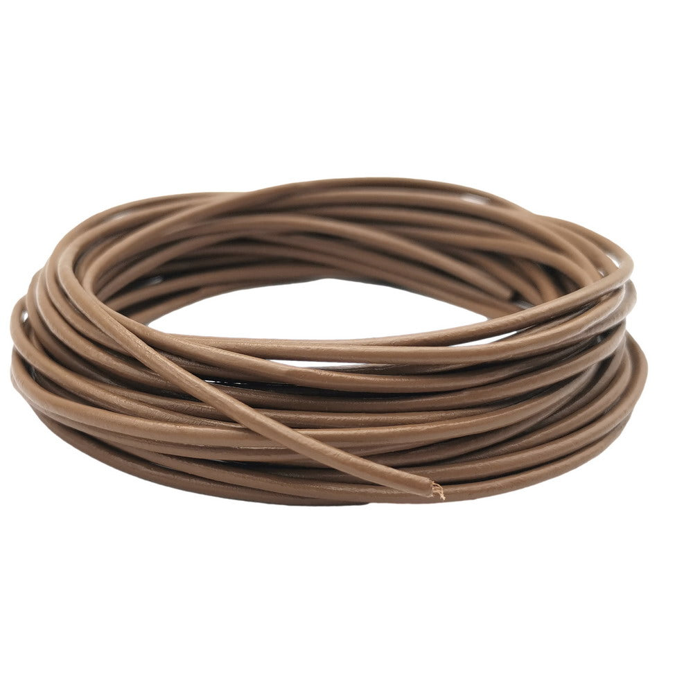 ShapesbyX Clay 5 Yards 2.0mm Round Real Leather Cords Cowhide Leather Made for Jewelry Making in Bracelet Necklace