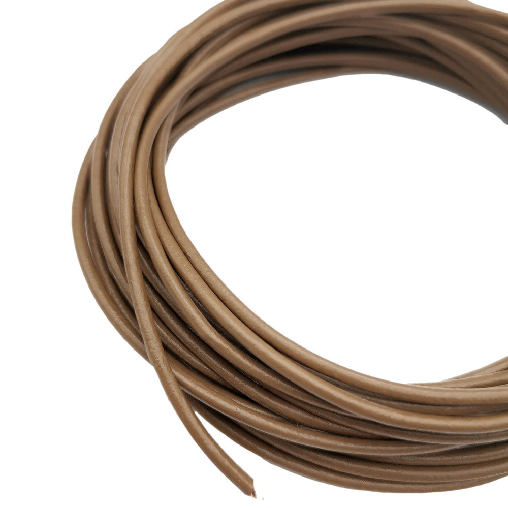 ShapesbyX Clay 5 Yards 2.0mm Round Real Leather Cords Cowhide Leather Made for Jewelry Making in Bracelet Necklace
