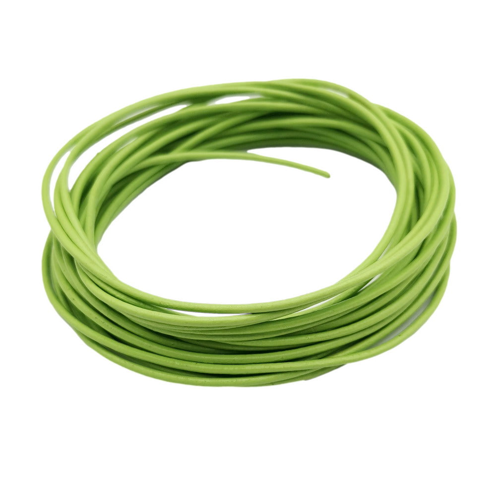 ShapesbyX Moss Green 5 Yards 2mm Round Genuine Leather Strap Cord