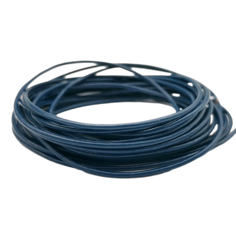 ShapesbyX Bleu marine 4,6 m 2,0 mm Cordons ronds en cuir véritable de vache pour la fabrication de bijoux dans des bracelets et des colliers