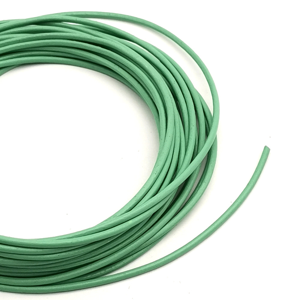 ShapesbyX Turquoise 5 mètres 2 mm cordon de bracelet rond en cuir véritable