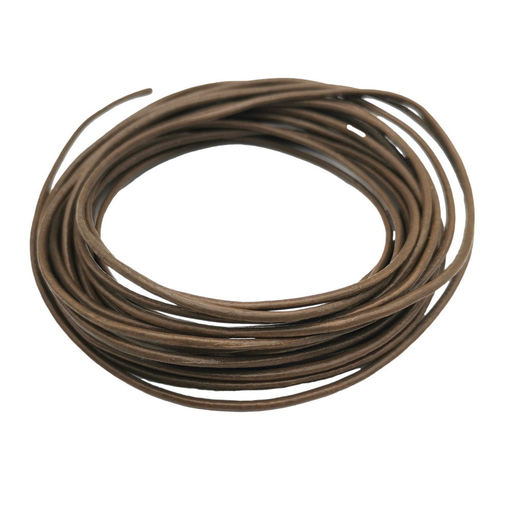 ShapesbyX Frêne foncé 5 yards 2mm cordon de bracelet rond en cuir véritable