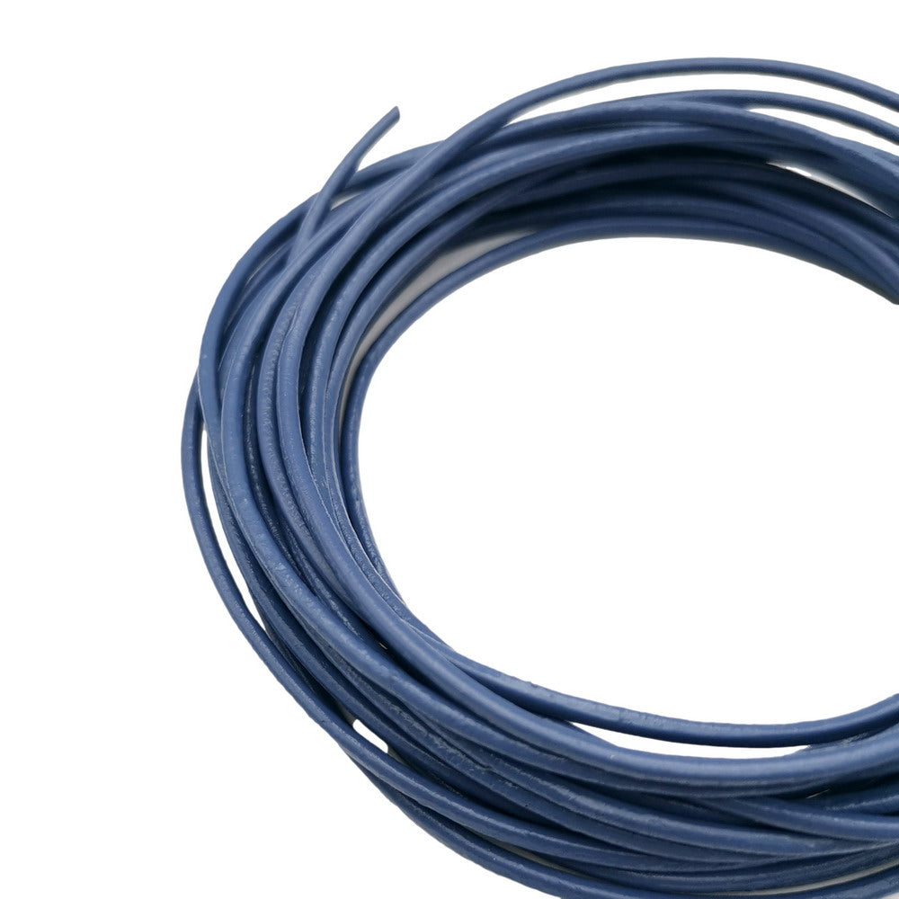 ShapesbyX Bleu Jean Foncé 4,5 m 2 mm Cordon de Sangle Rond en Cuir Véritable