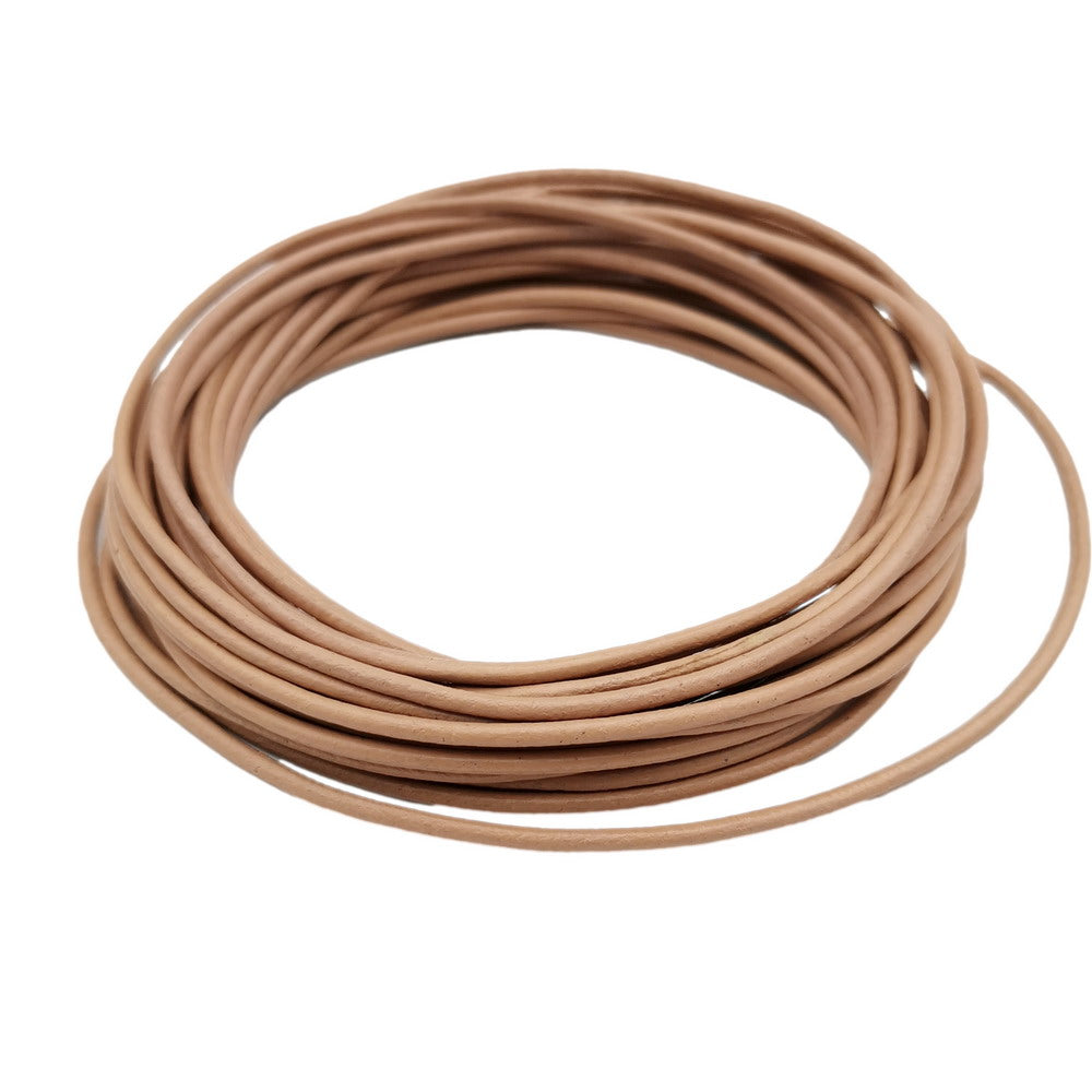 ShapesbyX Flesh 5 Yards 2 mm rundes Echtlederband