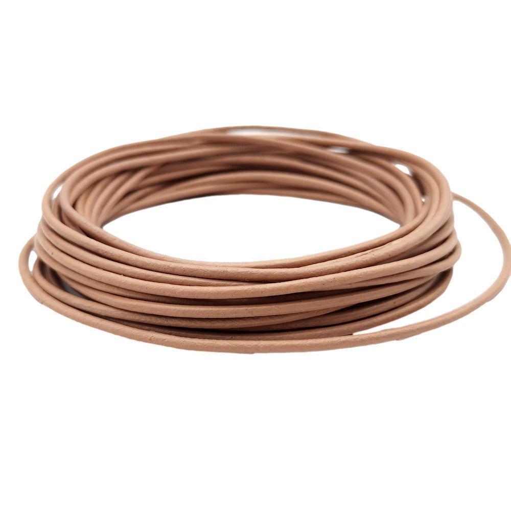 ShapesbyX Flesh 5 Yards 2 mm rundes Echtlederband
