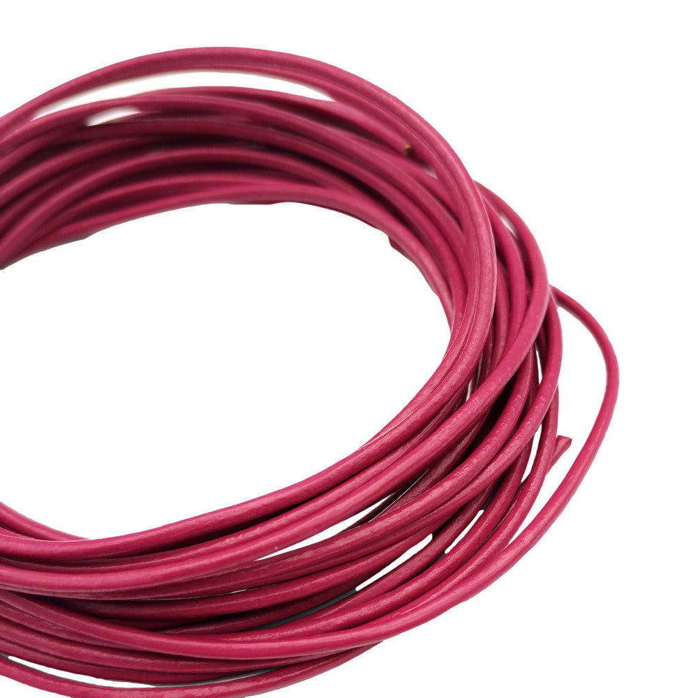 ShapesbyX Hot Pink 5 Yards 2mm Round Genuine Leather Strap Cord