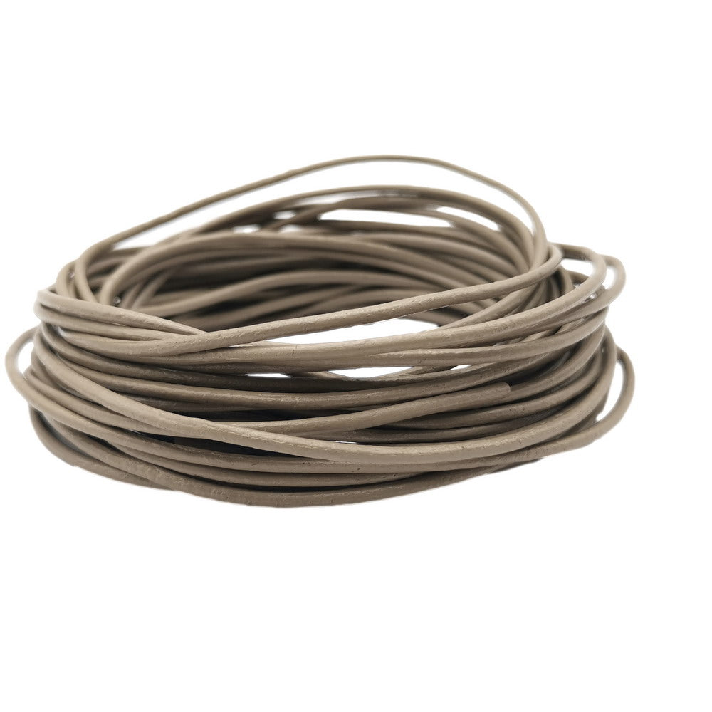 ShapesbyX Frêne clair 5 yards 2mm cordon de bracelet rond en cuir véritable