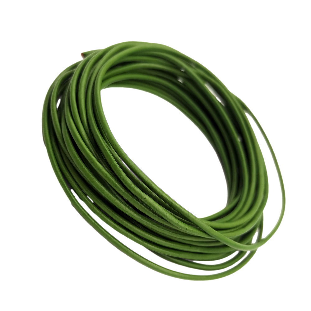 ShapesbyX Limettengrün, 5 Yards, 2,0 mm, runde Echtlederschnüre, Rindsleder, hergestellt für die Schmuckherstellung in Armbändern und Halsketten