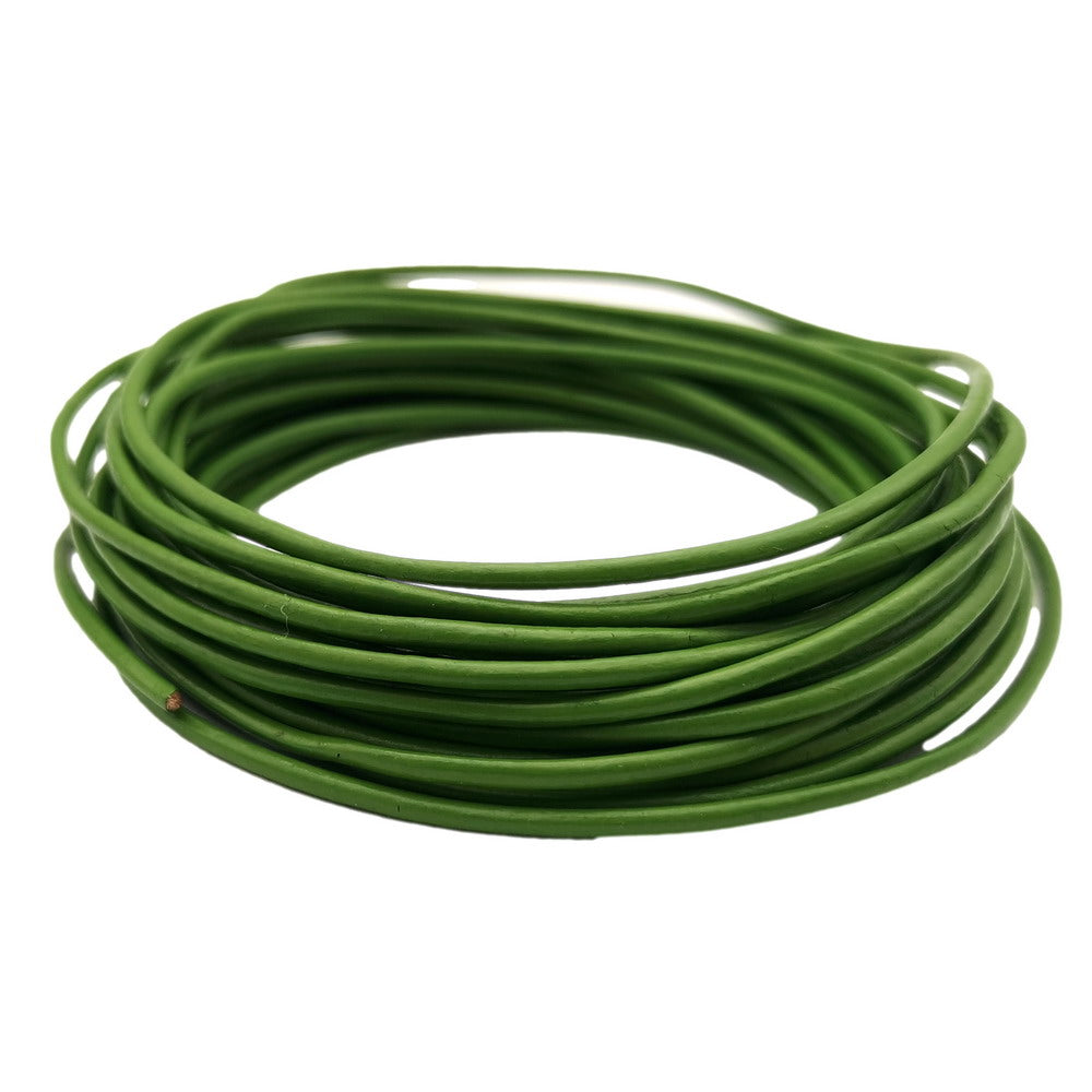 ShapesbyX Limettengrün, 5 Yards, 2,0 mm, runde Echtlederschnüre, Rindsleder, hergestellt für die Schmuckherstellung in Armbändern und Halsketten