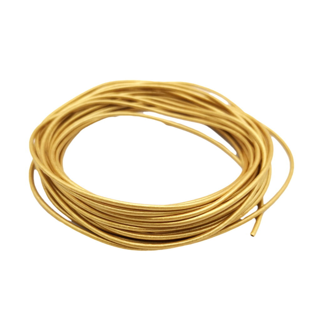 shapesbyX-5 Yards 2mm Gold Leather Cords Genuine Leather Strap for Necklace Pendant
