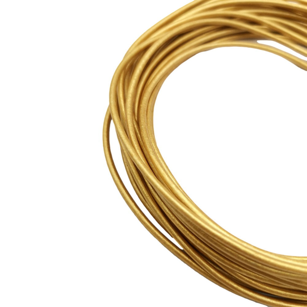shapesbyX-5 Yards 2mm Gold Leather Cords Genuine Leather Strap for Necklace Pendant