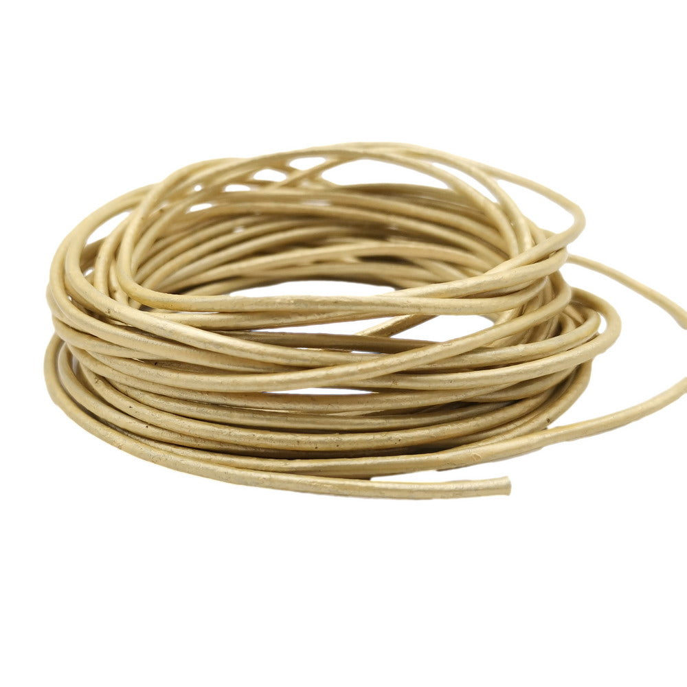 ShapesbyX-5 mètres 2 mm cordons en cuir doré clair bracelet en cuir véritable pour collier pendentif