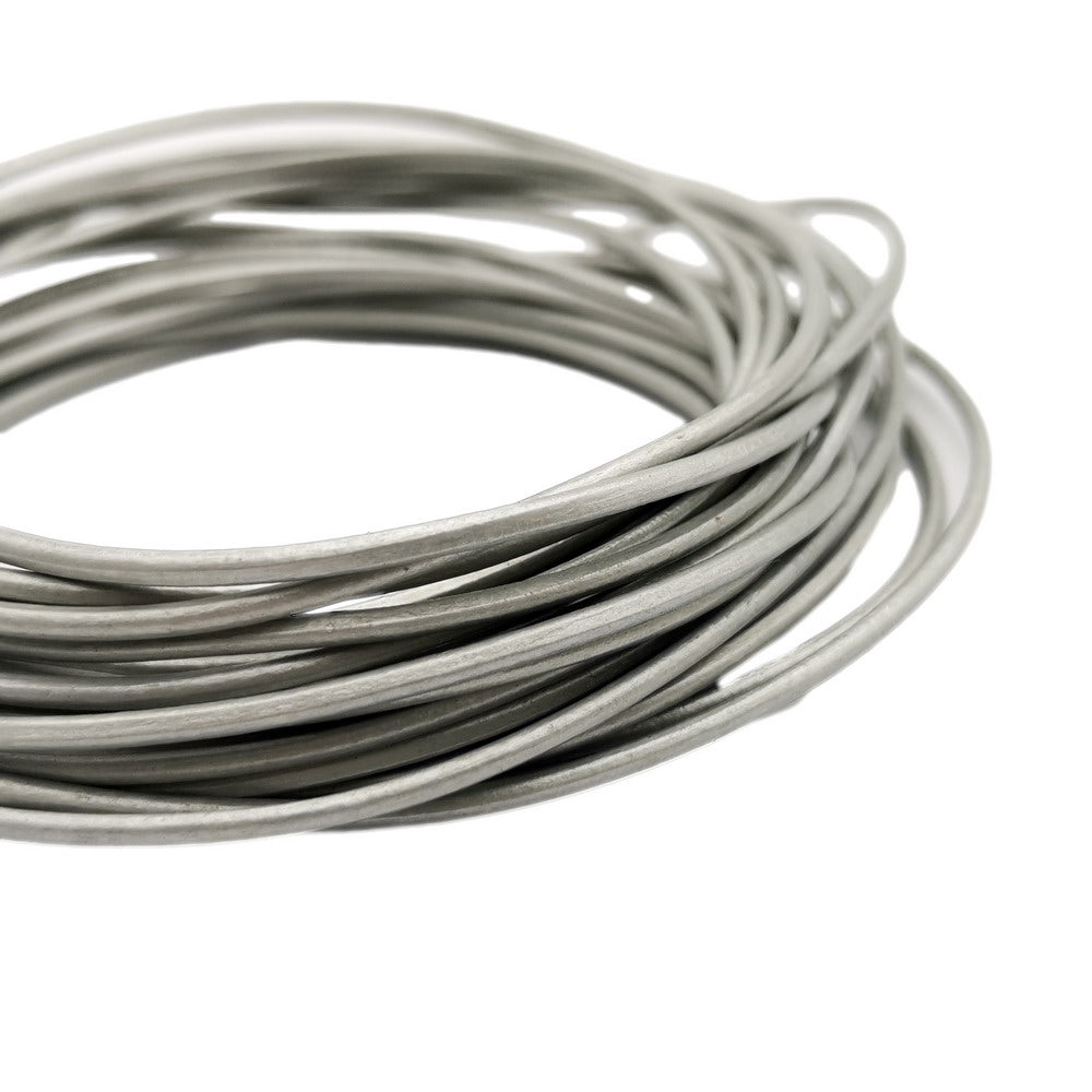 ShapesbyX-5 Yards 2 mm Metallic-Silber-Lederbänder, echtes Lederband für Halskettenanhänger