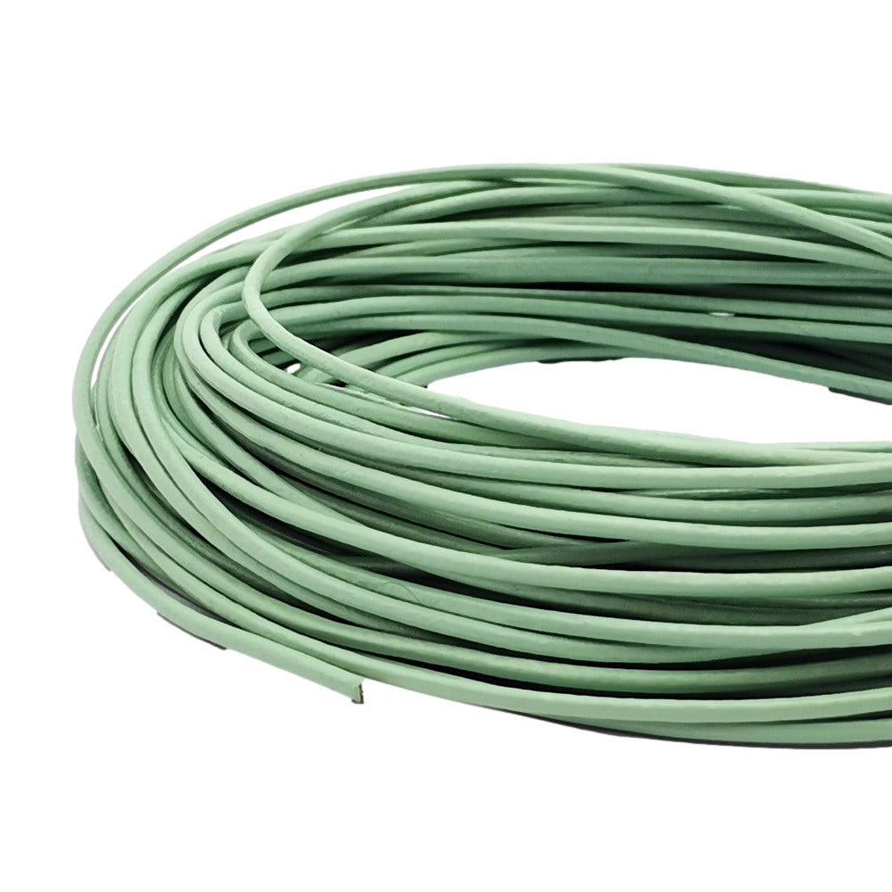ShapesbyX Mint 5 Yards 2mm Round Genuine Leather Strap Cord