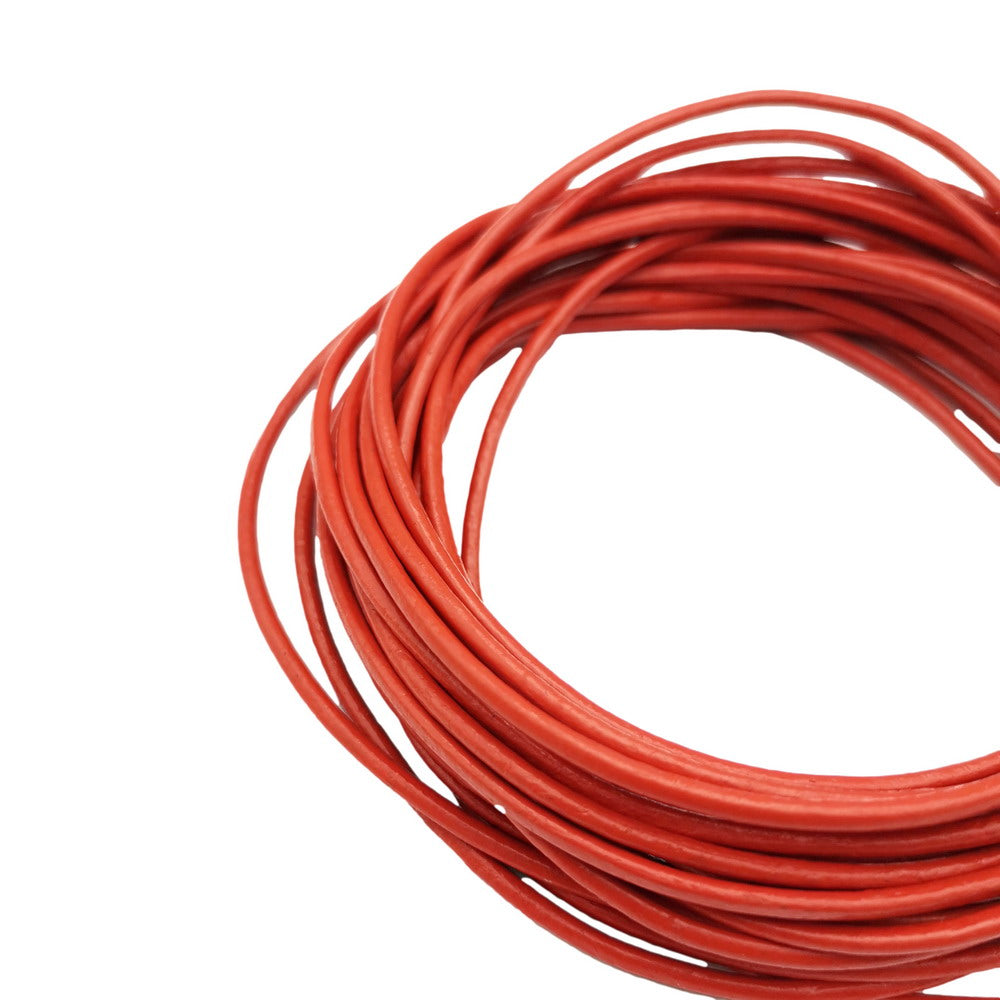 ShapesbyX Orange 2 mm rond en cuir véritable cordons bracelet en cuir fabrication de bijoux en collier bracelet pendentif