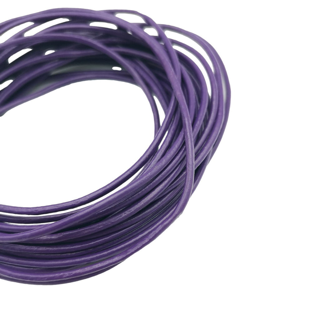 ShapesbyX Purple 5 Yards 2mm Round Genuine Leather Strap Cord