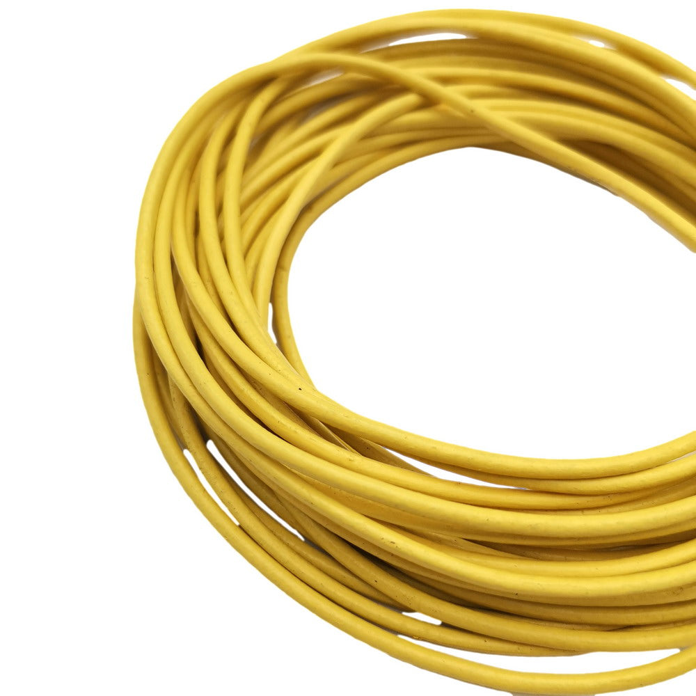 ShapesbyX Gelb 5 Yards 2 mm rundes Echtlederband
