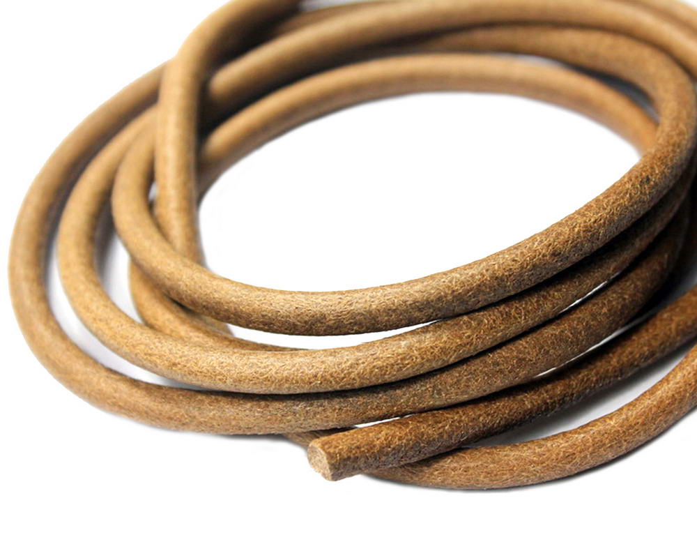 shapesbyX-6mm Diameter Round Genuine Leather Cords Cowhide Made Black/Natural/Brown Jewelry Making or Décor