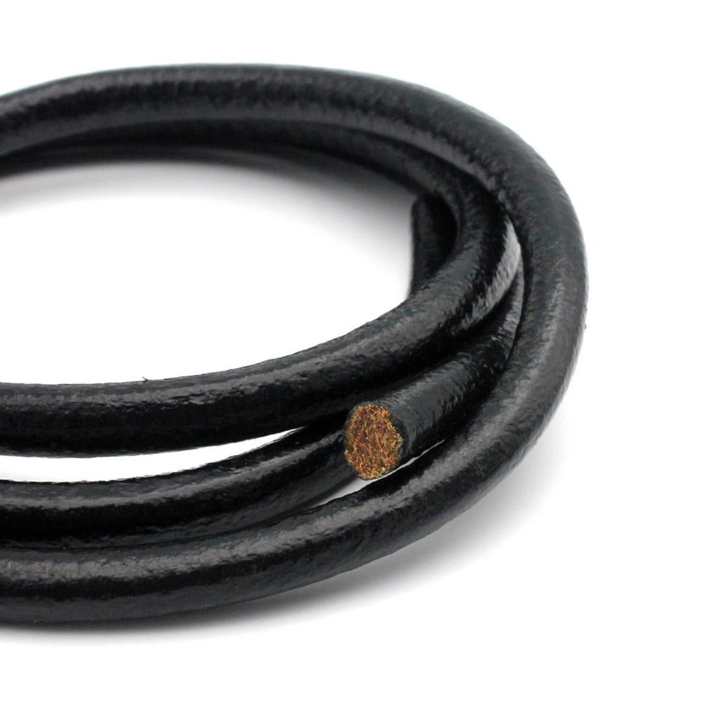 shapesbyX-6mm Diameter Round Genuine Leather Cords Cowhide Made Black/Natural/Brown Jewelry Making or Décor