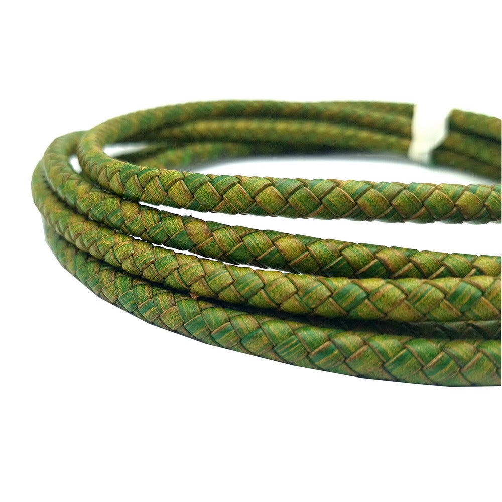 shapesbyX-8mm Braided Leather Bolo Cord Round Leather Strap for Jewelry Making Antique Brown