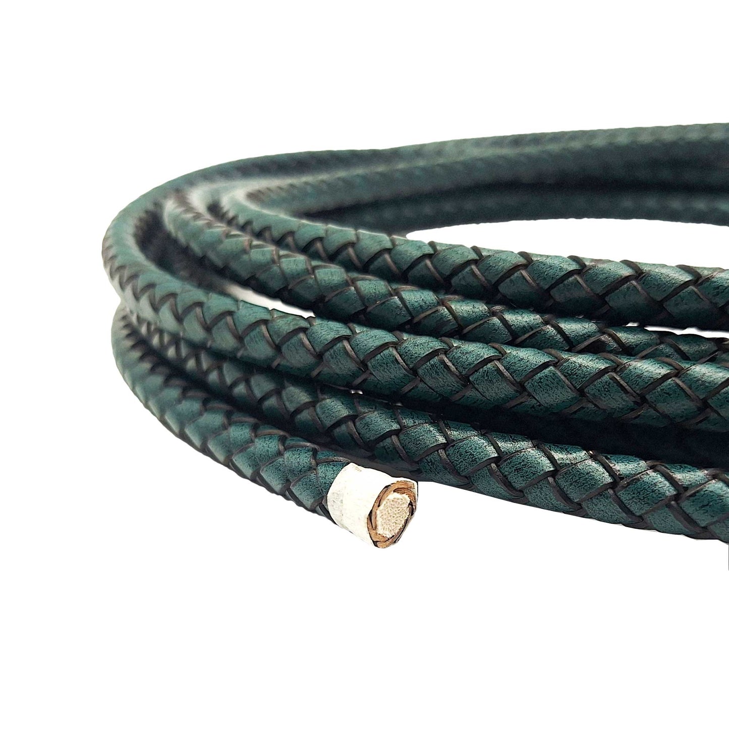 ShapesbyX-8mm geflochtenes Leder Bolo Cord Antikbraun