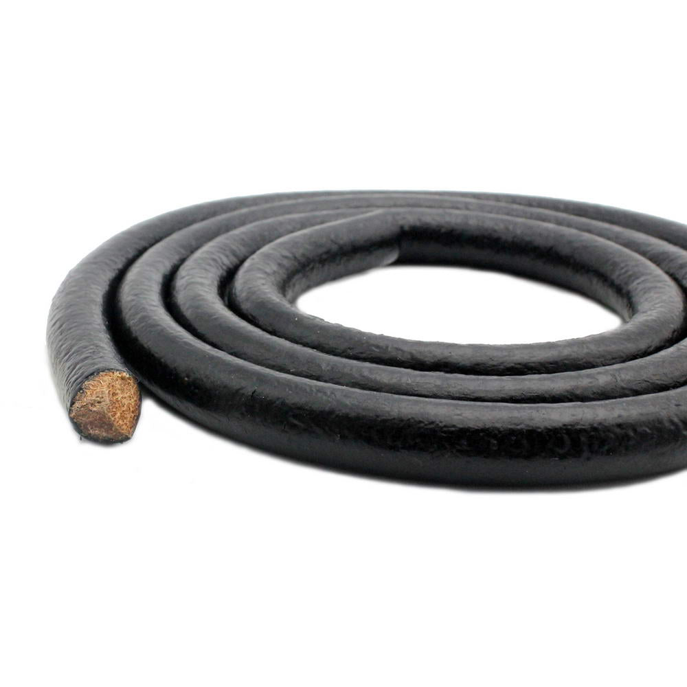 ShapesbyX-10mm/8mm Diameter Black/Tan Round Leather Cords Jewelry Making or Home Decor Genuine Cowhide Made