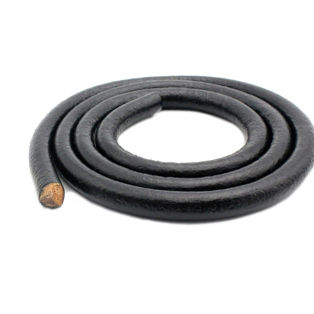 ShapesbyX-10mm/8mm Diameter Black/Tan Round Leather Cords Jewelry Making or Home Decor Genuine Cowhide Made
