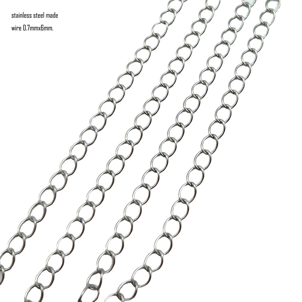 ShapesbyX 5 Yards Uncut Stainless Steel Chains 18K Gold/Black for Jewelry Making 4mm Wide Necklaces or Décor