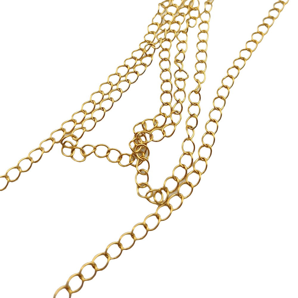 ShapesbyX 5 Yards Uncut Stainless Steel Chains 18K Gold/Black for Jewelry Making 4mm Wide Necklaces or Décor