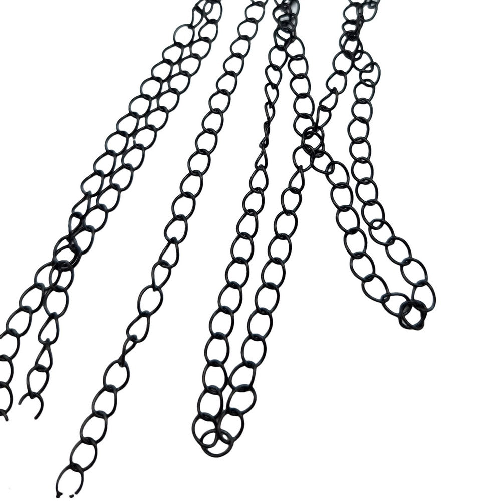 ShapesbyX 5 Yards Uncut Stainless Steel Chains 18K Gold/Black for Jewelry Making 4mm Wide Necklaces or Décor