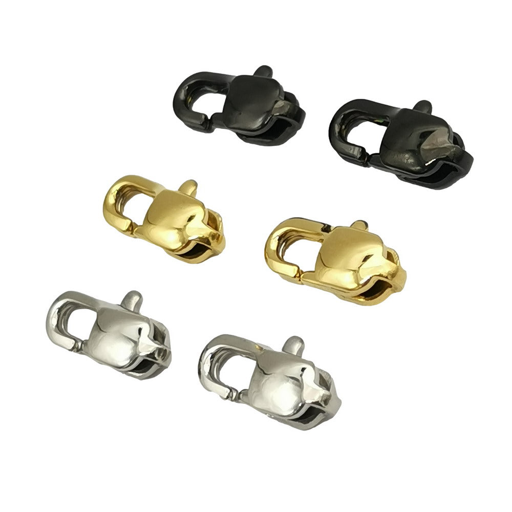 3 Stück 11 mm Hummer aus Edelstahl 316L, Gold und Schwarz