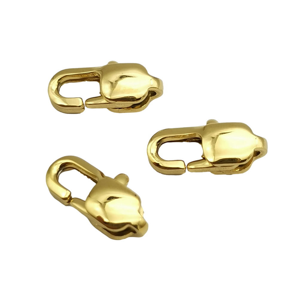 3 Stück 11 mm Hummer aus Edelstahl 316L, Gold und Schwarz
